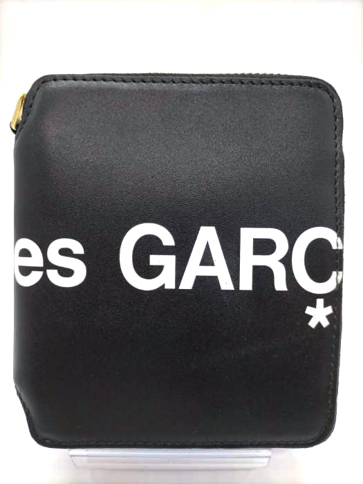 新品 COMME des GARCONS ヒュージ ロゴ 黒 二つ折り 財布 - 4