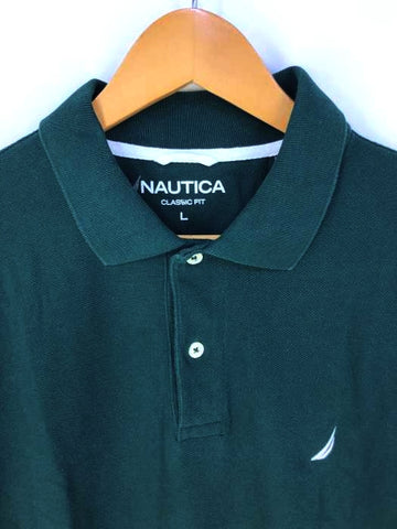 NAUTICA(ノーティカ)ロゴ刺繍 ロングスリーブポロシャツ