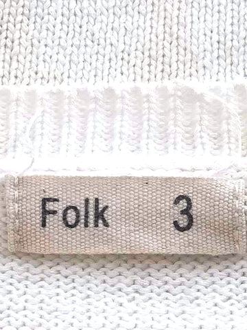 Folk(フォーク)ラグラン 畔編みクルーネックニット