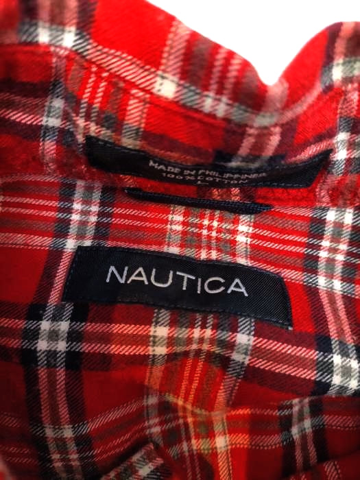 NAUTICA(ノーティカ)90-00s MADE  IN PHILIPPINES  BDチェックL/Sネルシャツ