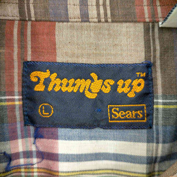 Sears(シアーズ)80s Thumbs up マドラスチェック ポリコットンシャツ