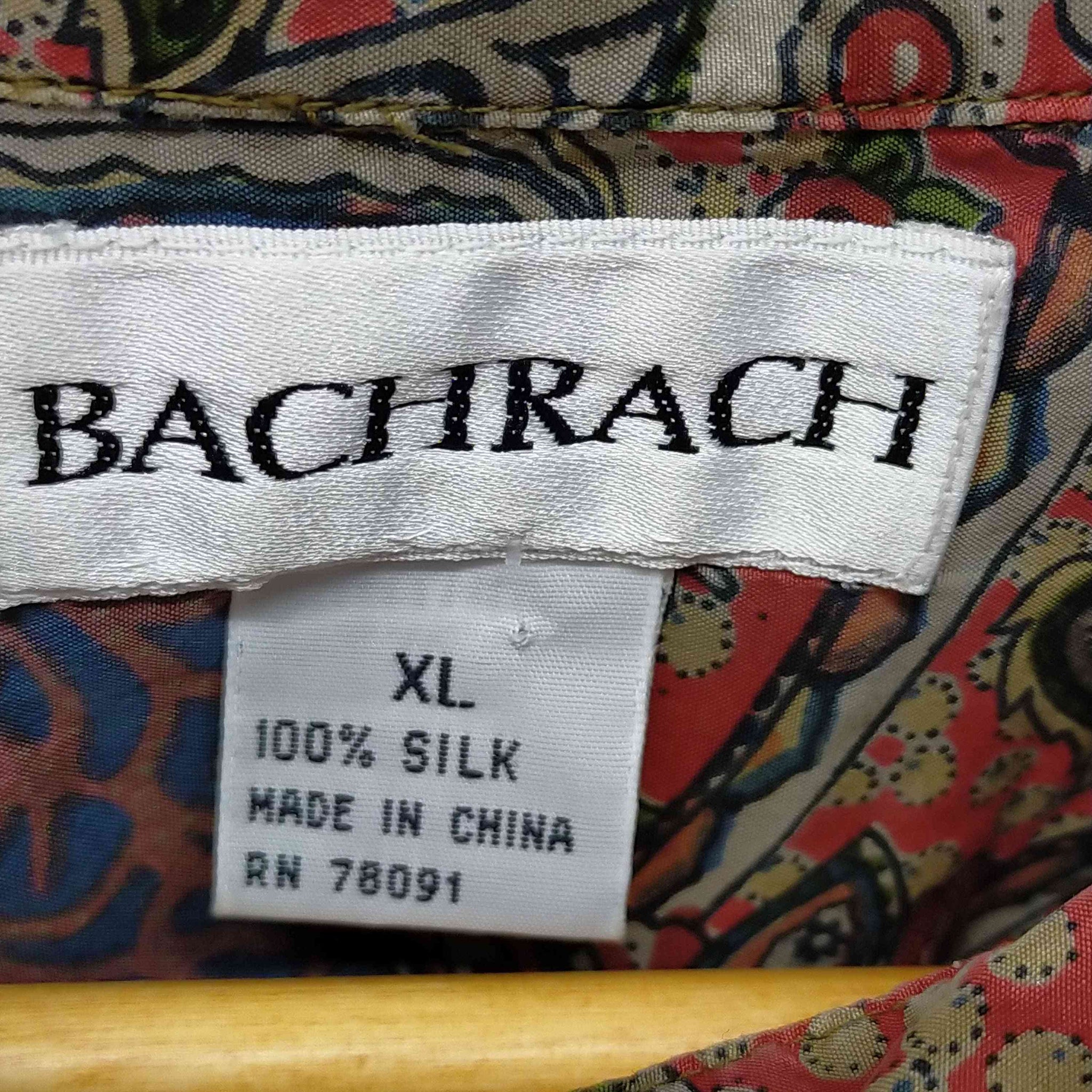BACHRACH(バクラック)L/S シルク総柄シャツ