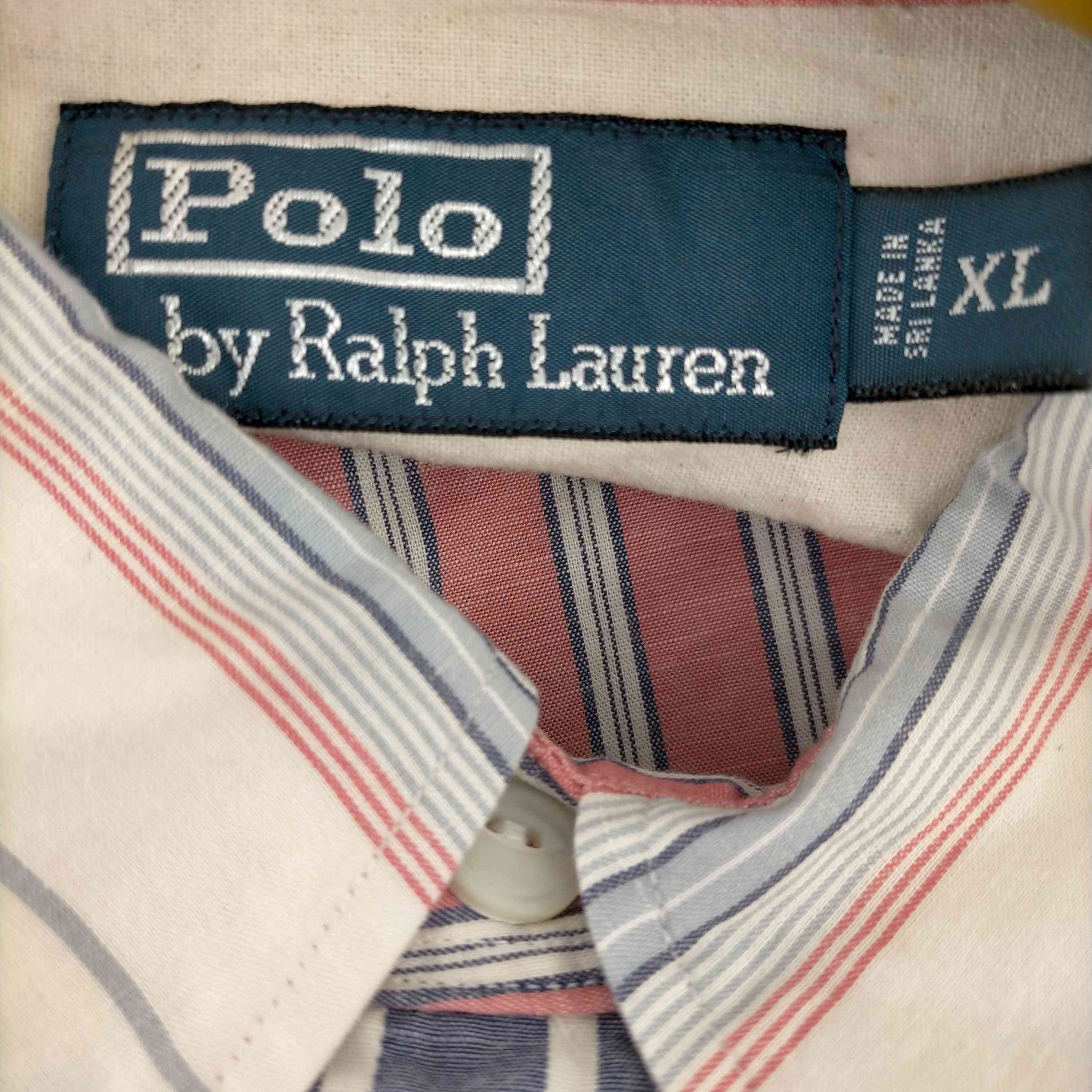 Polo by RALPH LAUREN(ポロバイラルフローレン)90s スリランカ製 ポニー刺繍 マルチカラーストライプシャツ