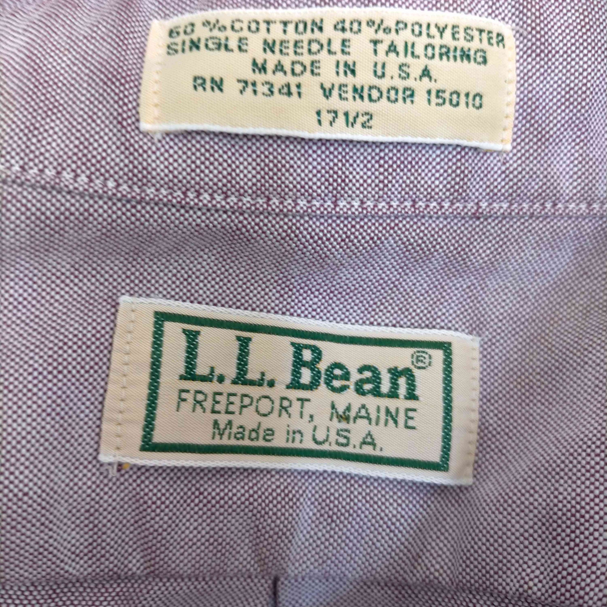 L.L.Bean(エルエルビーン)80s USA製 コットンポリ ショートスリーブシャツ