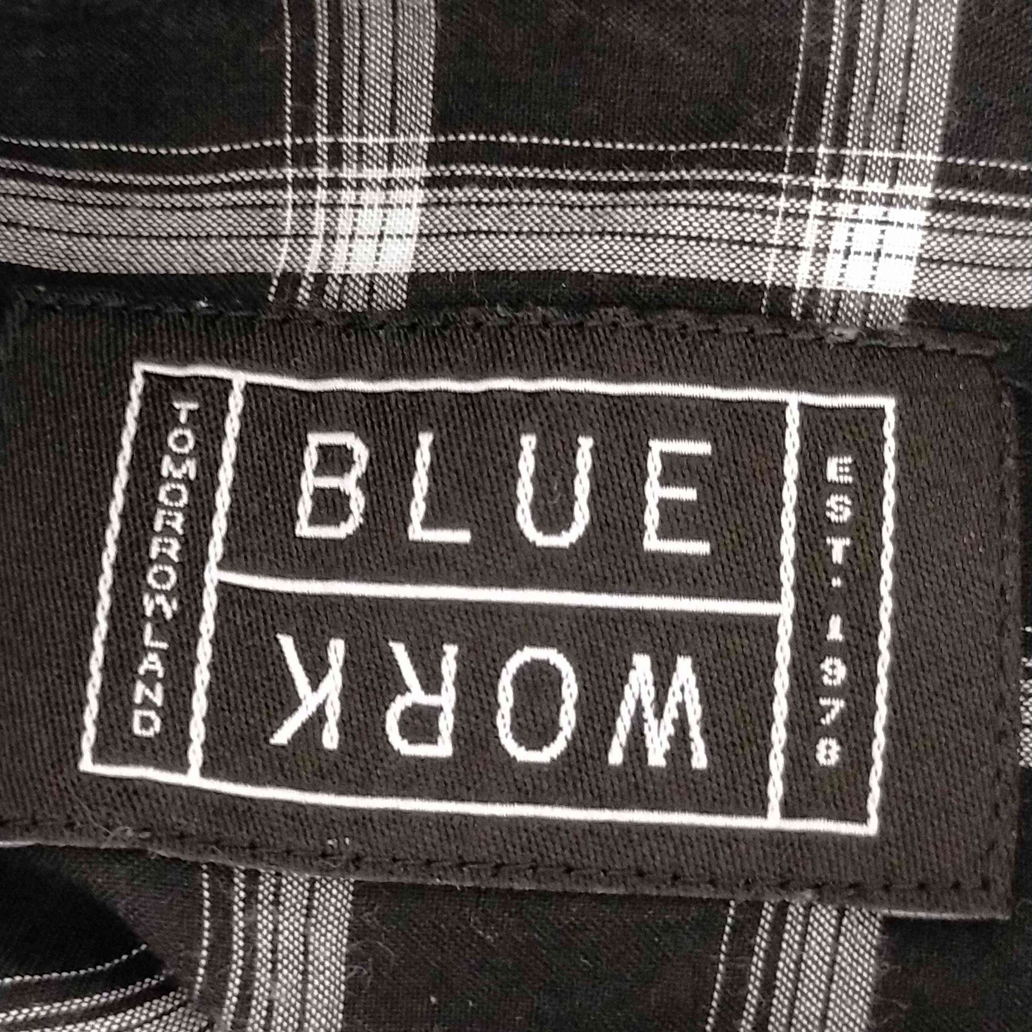 BLUE WORK(ブルーワーク)バンドカラーチェックシャツ
