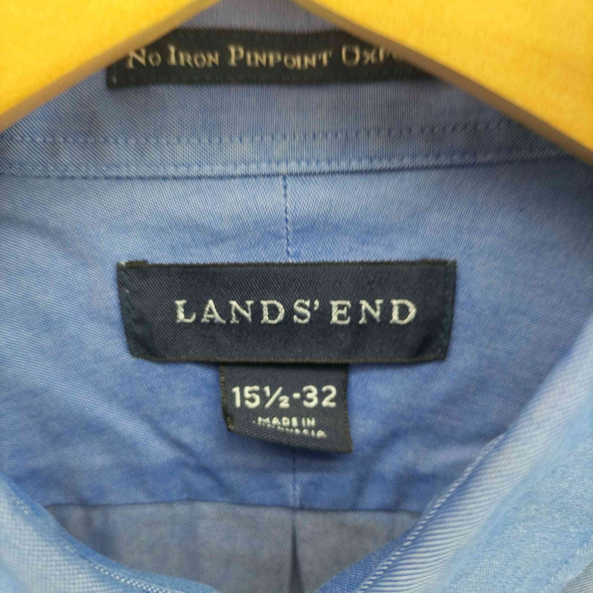 LANDS END(ランズエンド)No Iron Pinpoint Oxford Shirts 企業ロゴ 刺繍 B.D シャツ