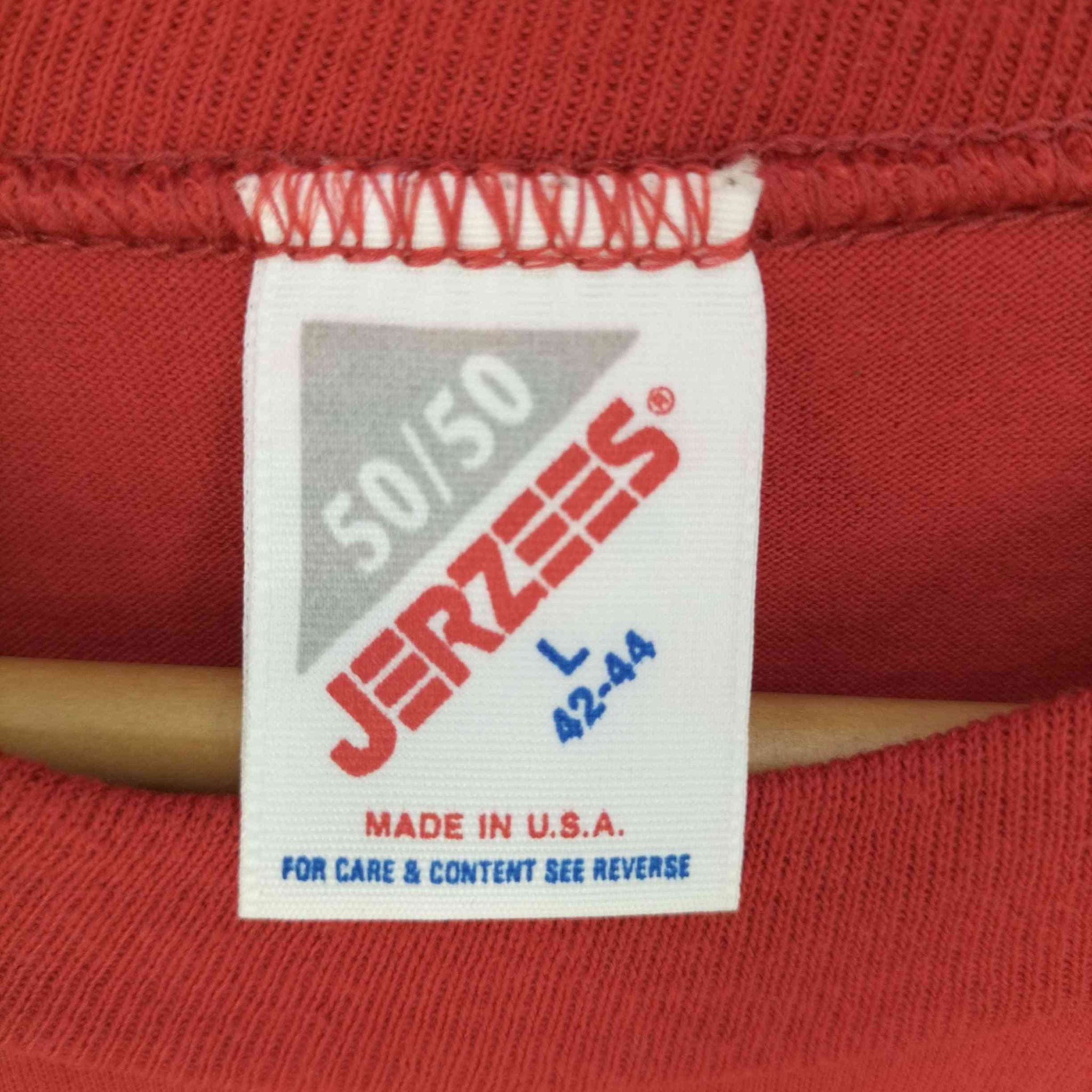 JERZEES(ジャージーズ)90s USA製 シングルステッチ クルーネックポケットTシャツ