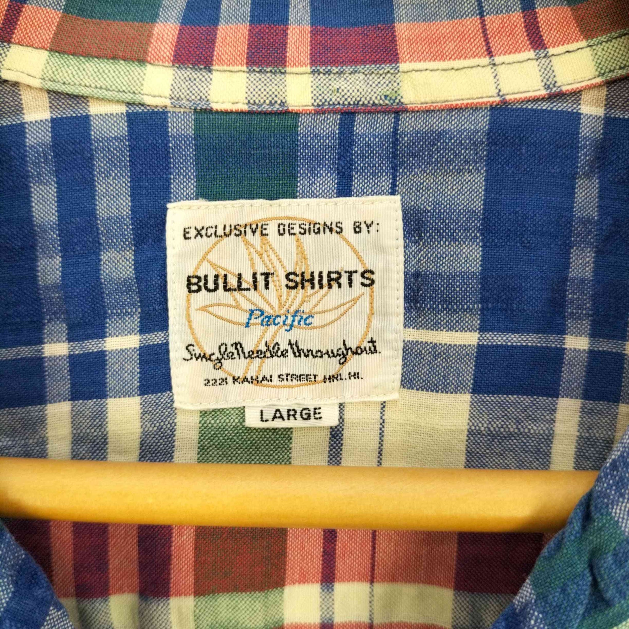 BULLIT(ブリット)Pacific 凹凸ストライプ チェック 開襟オープンカラーシャツ