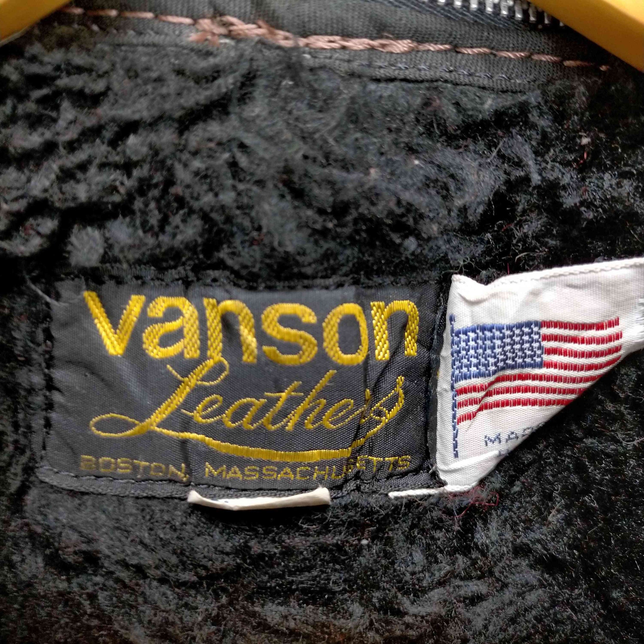 VANSON(バンソン)70-80s USA製 TALONジップ ボアライナー シングルレザージャケット