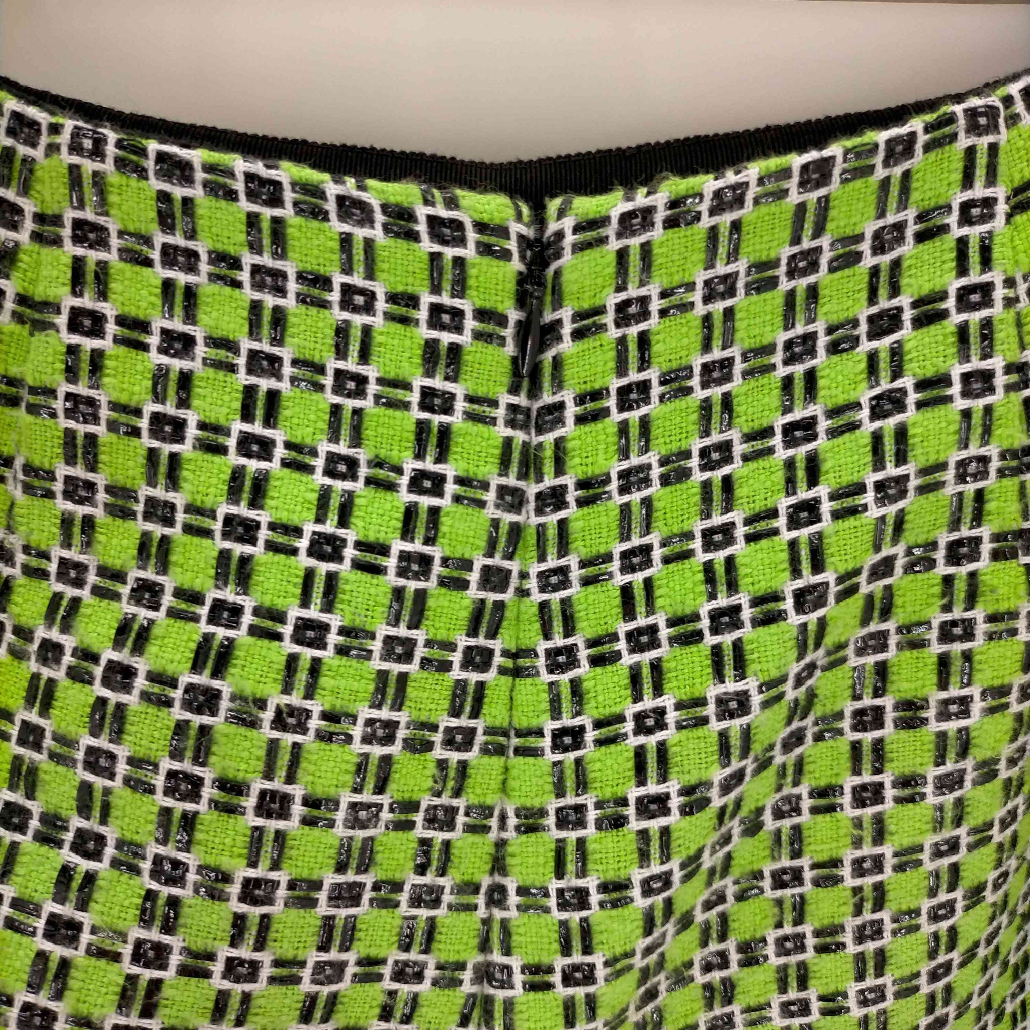 CARVEN(カルヴェン)Kiwi Green Textured Checkered Pencil Pants