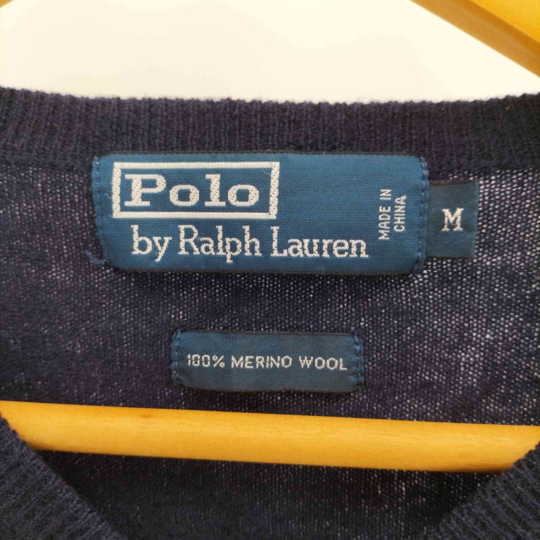 Polo by RALPH LAUREN(ポロバイラルフローレン)MERINO WOOL ポニー 刺繍 メリノ ウール Vネック ニット
