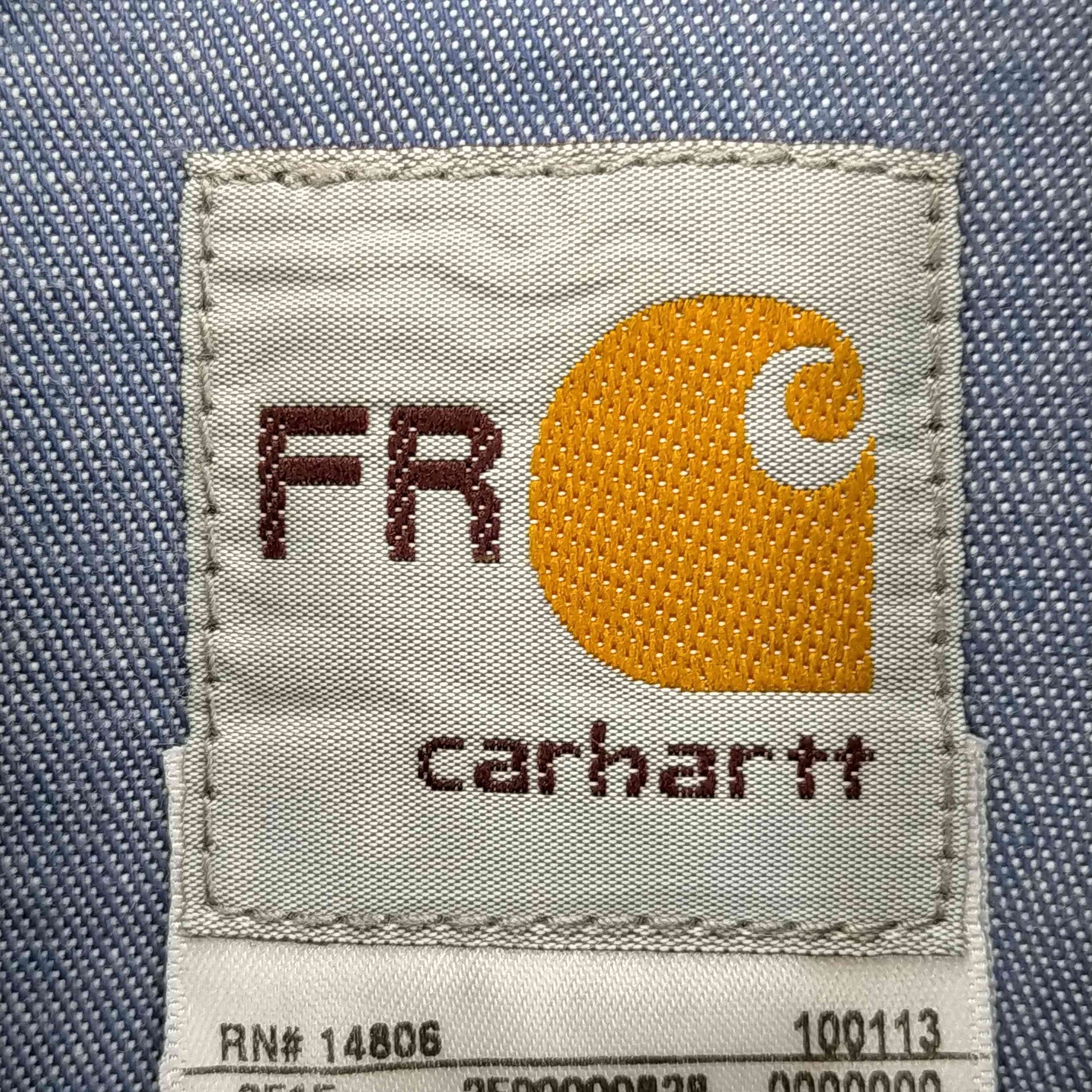 Carhartt(カーハート)シャンブレーワークボタンダウンシャツ 企業ロゴ