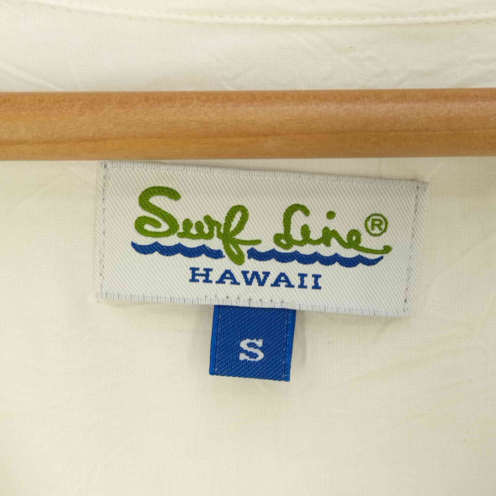 SURF LINE HAWAII(サーフラインハワイ)ロゴ刺繍 開襟オープンカラー レーヨンシャツ