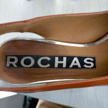 Rochas(フルギ)スリングバック オープントゥ プラットフォーム ヒールパンプス