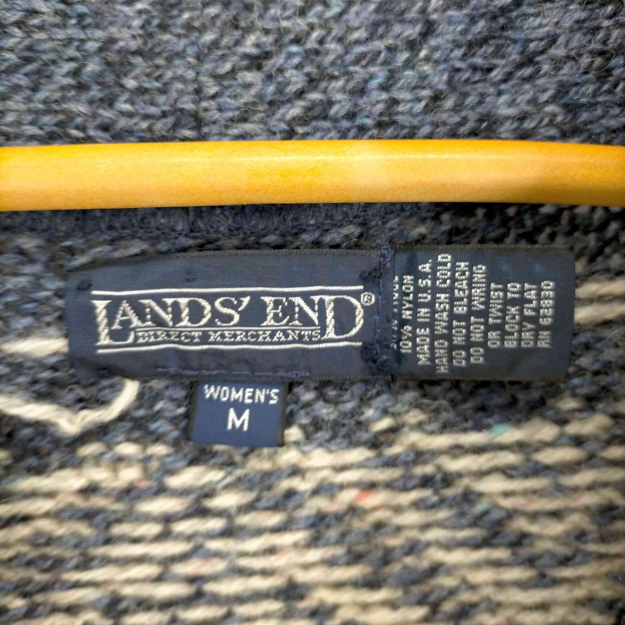 LANDS END(ランズエンド)MADE IN USA ノルディック柄ショールカラ―カーディガン