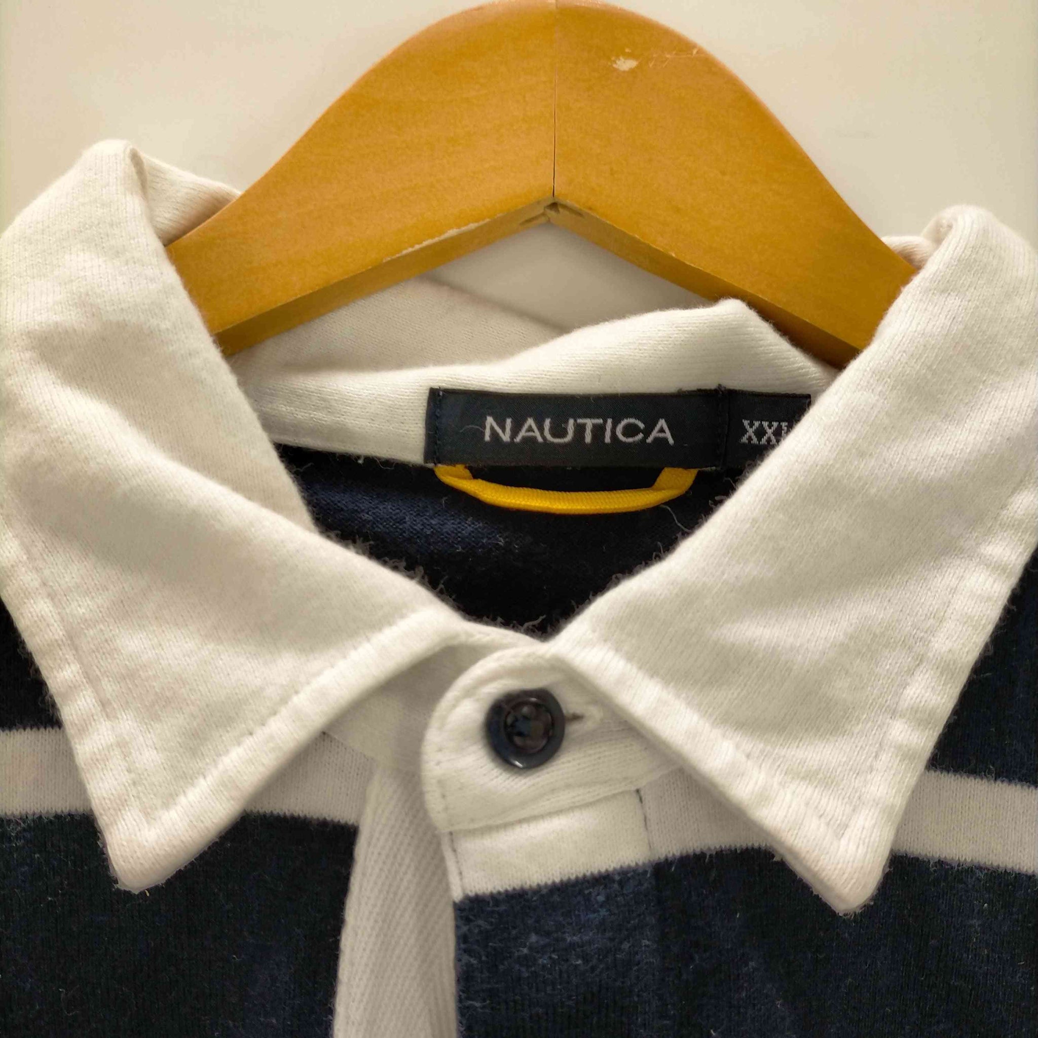 NAUTICA(ノーティカ)フロントロゴ刺繍ボーダー S/S ポロシャツ
