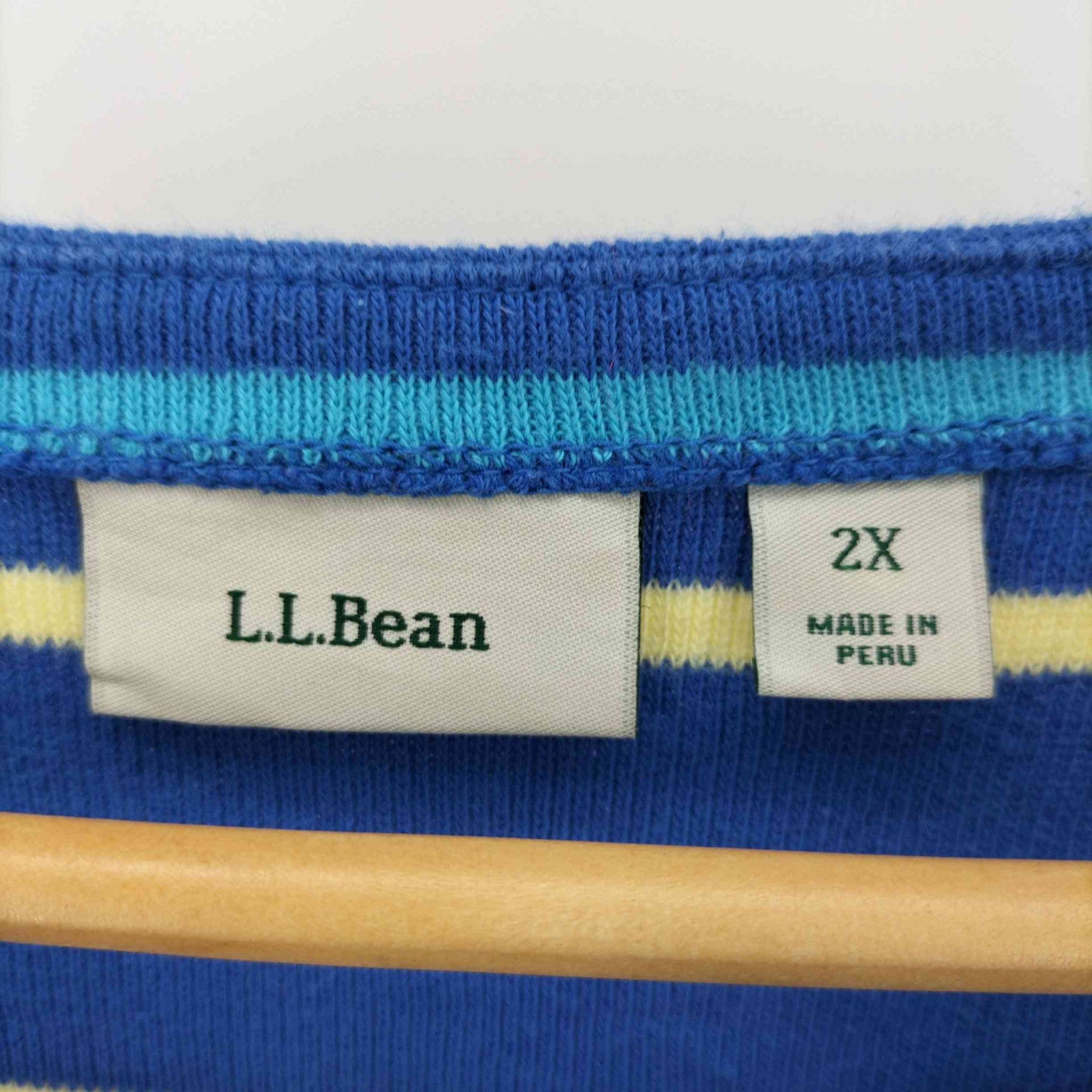 L.L.Bean(エルエルビーン)ボートネック ボーダー カットソー バスクシャツ