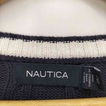 NAUTICA(ノーティカ)ワンポイント 刺繍 コットン ケーブル ニット