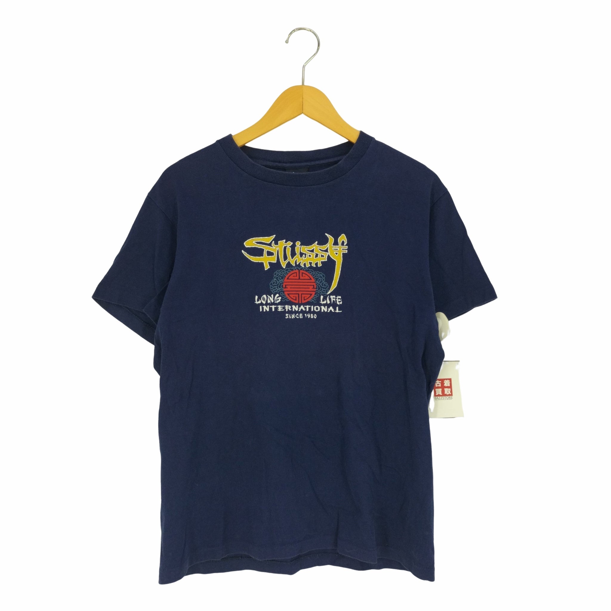 Stussy(ステューシー)90s USA製 紺タグ シングルステッチ プリントTシャツ
