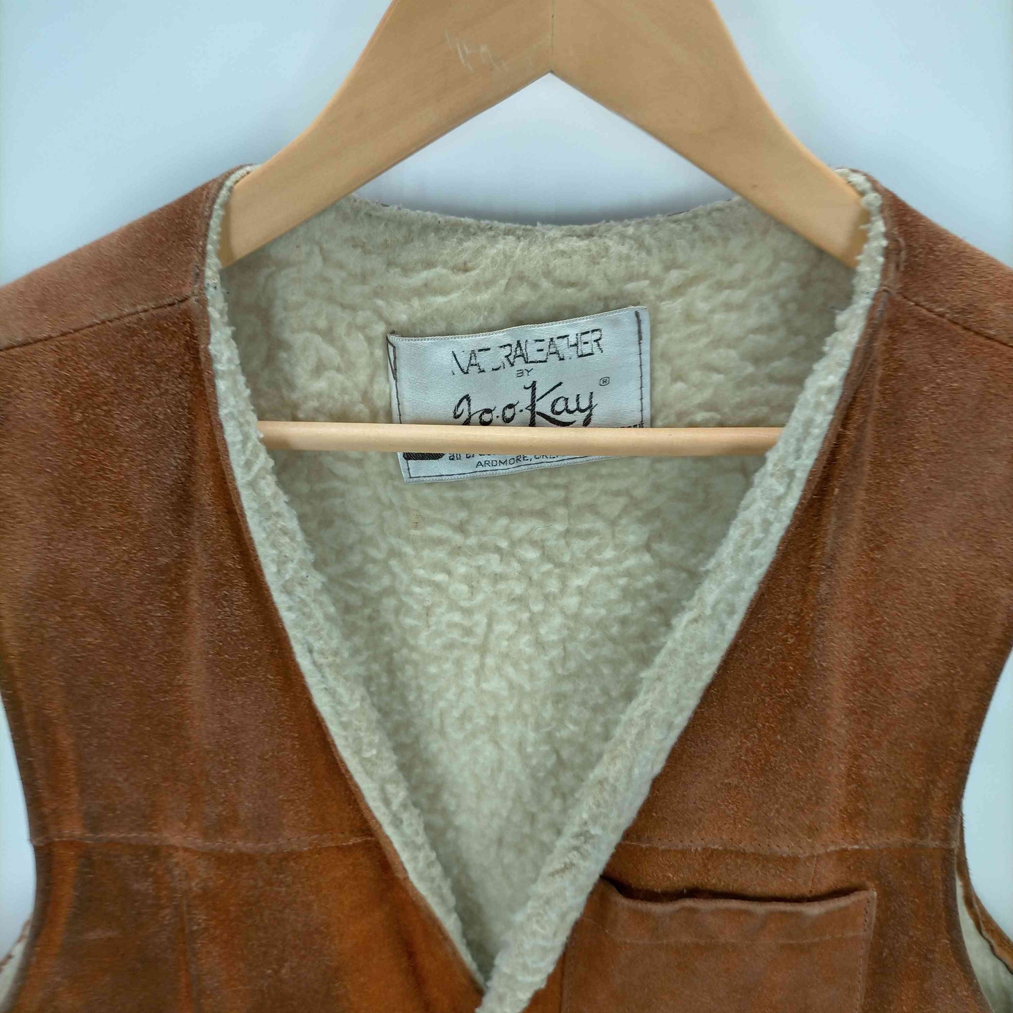 USED古着(ユーズドフルギ){{NATURAL LEATHER BY JOO KAY}} 70s スエードボアベスト