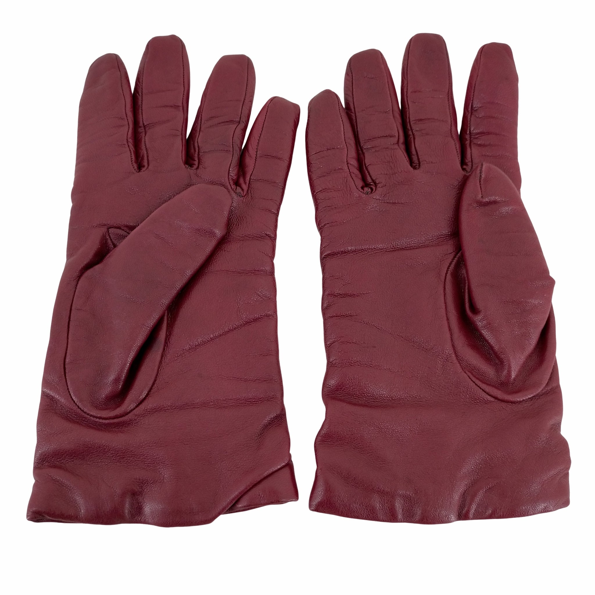 Sermoneta gloves セルモネータ 赤 長手袋 ファー付き6 1/2入学式