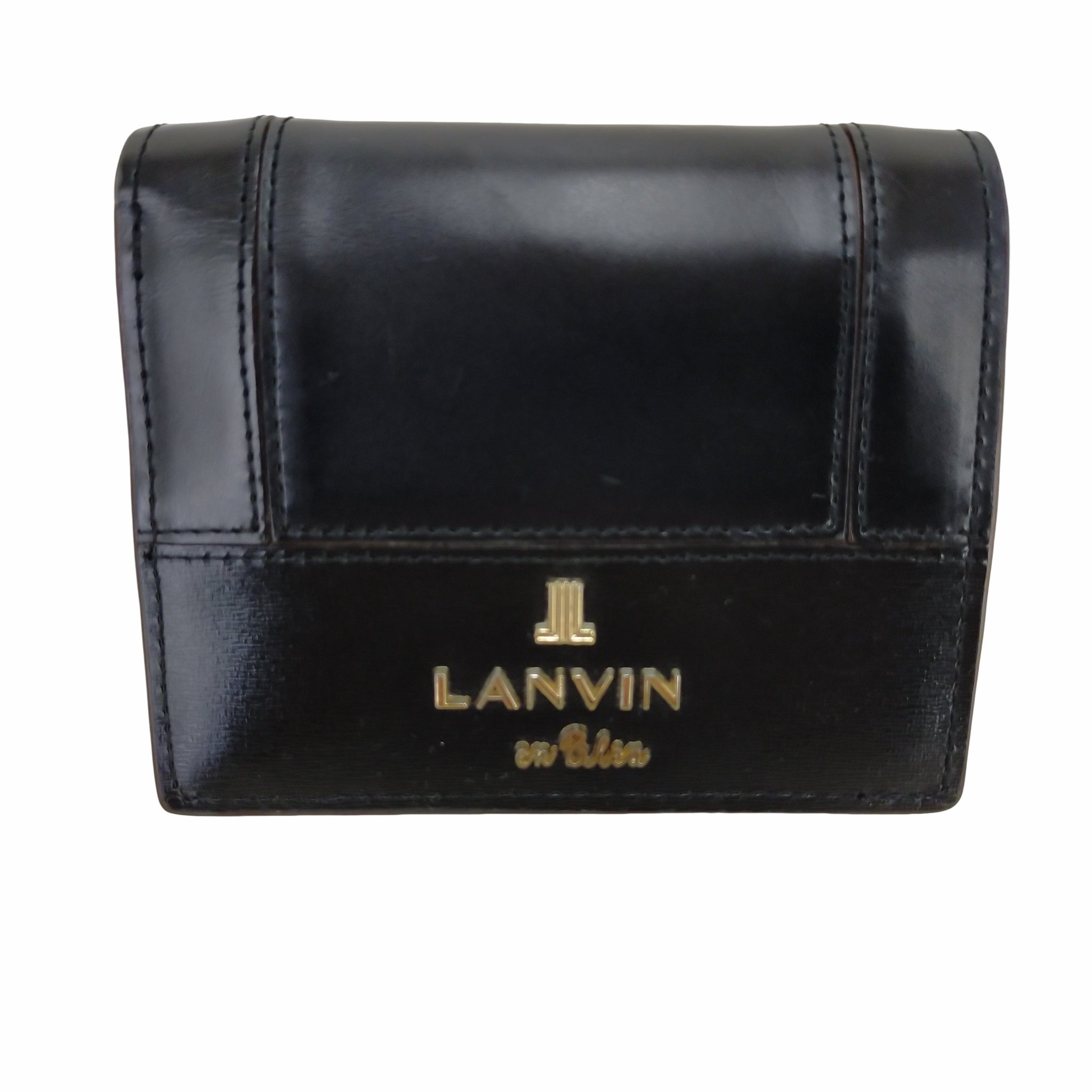 LANVIN en Bleu(ランバンオンブルー)切替デザイン 三つ折り財布