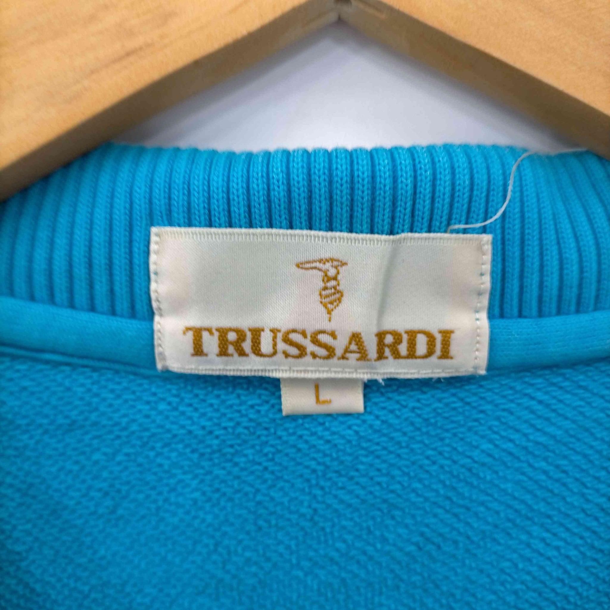 TRUSSARDI(トラサルディ)ロゴ刺繍ポロスウェットシャツ