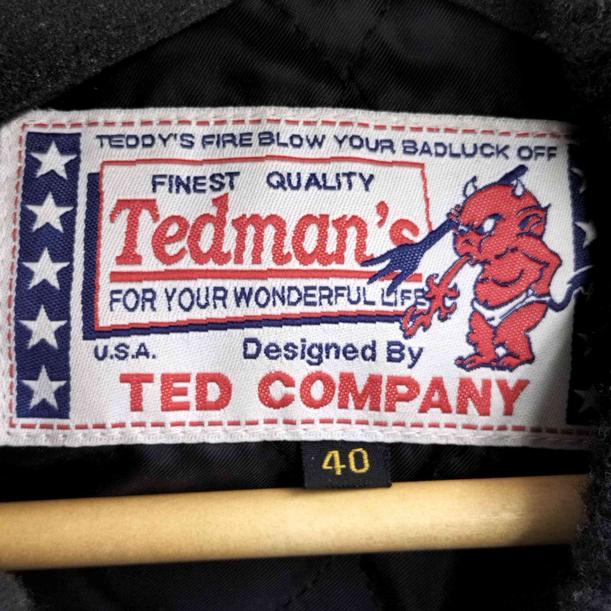 TEDMAN(テッドマン)No.11 カウレザースリーブ メルトンウールスタジャン RED DEVIL