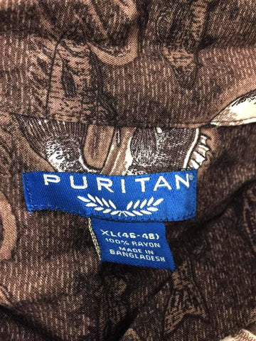 PURITAN(ピューリタン)開襟レーヨンシャツ