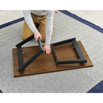 折れ脚テーブル　ヴィンテージ　木目調　テーブル　折れ脚テーブル　センターテーブル　折りたたみ式　長方形　ローテーブル　リビングテーブル　コンパクトサイズ　簡単収納　耐水性　重圧感　天板　スタイリッシュ　ダークブラウン