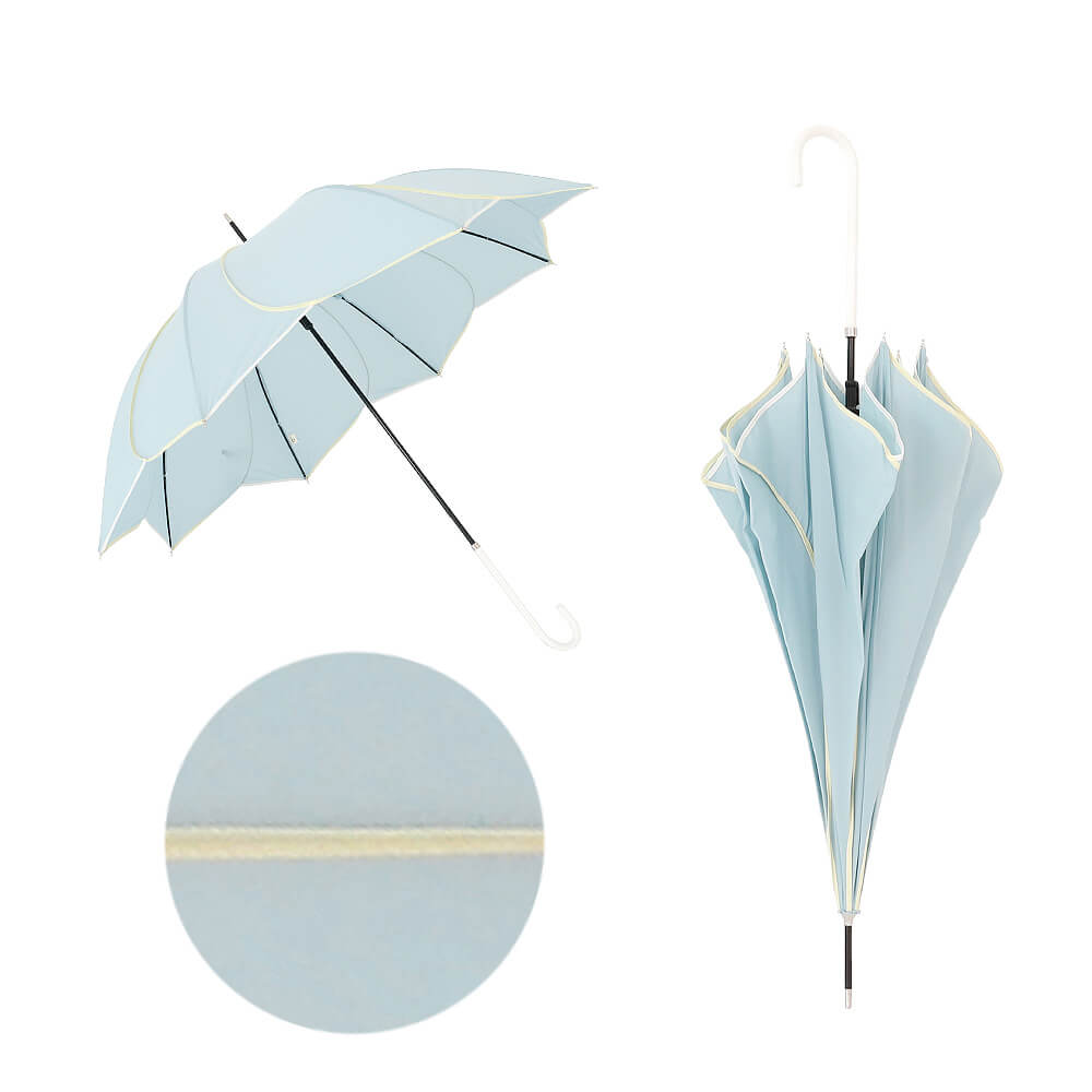 日傘　傘　晴雨兼用　長傘　レディース　ＵＶカット　ブルー　シンプル　おしゃれ　紫外線カット　高見え　かわいい