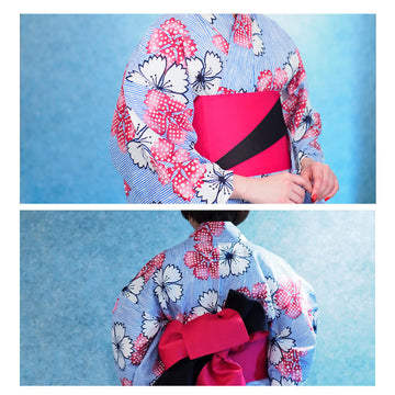 浴衣　レディース　女性浴衣　単品　浴衣単品　仕立て上がり　浴衣レディース　女性用　レトロ　花柄　ブルー　桜　ストライプ　縞