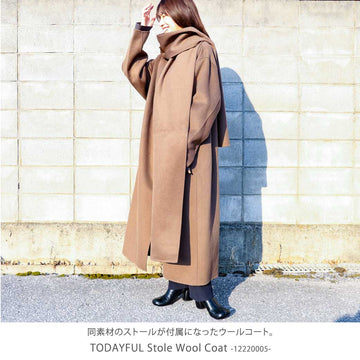 todayful stole wool coat