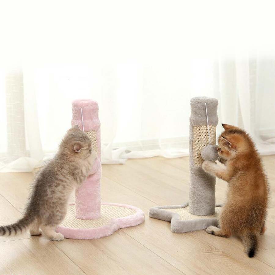 ハート 星 可愛い 猫用爪とぎ タワー 子猫 ピンク グレー キャットタワー インテリア 爪とぎ ストレス解消