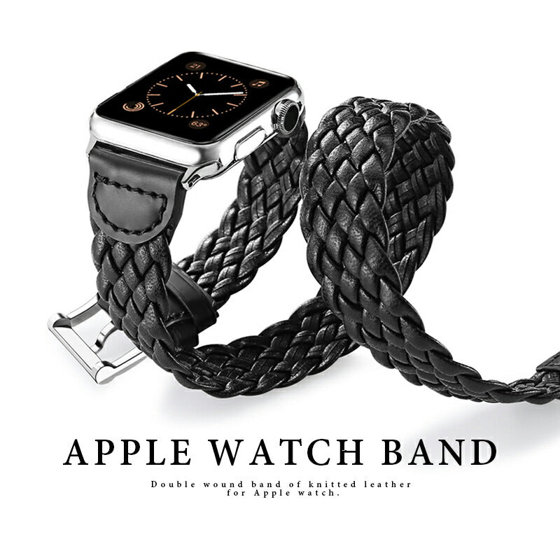 Apple Watch バンド レザーバンド 38 40mm 黒色