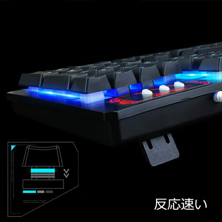 最新モデルバックライト3色変更可ゲーミングキーボードマウスセット防水有線メンブレン英字配列19キー防衝突キーボード送料無料