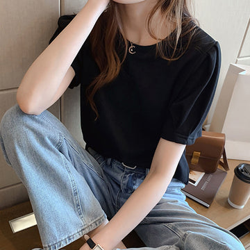 Tシャツ レディーストップス 半袖 カットソー 韓国ファッション カジュアル