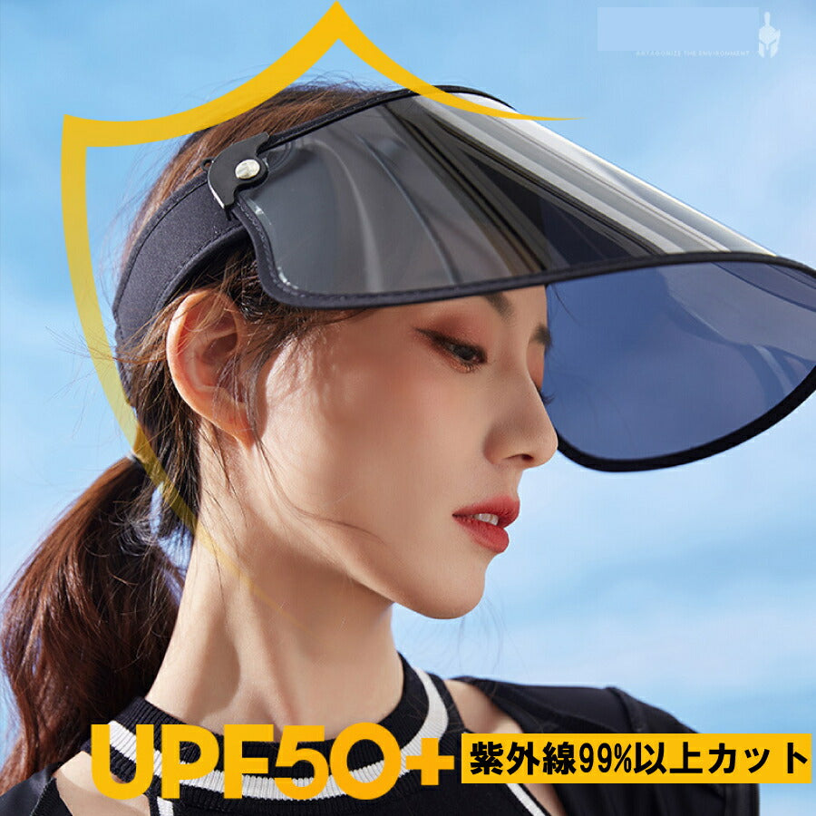 UVカット サンバイザー シールド ハット 帽子 熱中症予防 日焼け防止