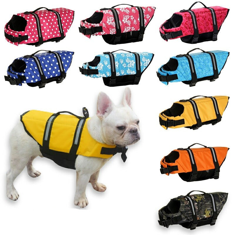 犬用ライフジャケット ライフベスト 小型犬 中型犬 犬用浮き輪 マジックテープ  浮き輪 海や川の水遊びに  事故防止 プール リハビリ 救命胴衣