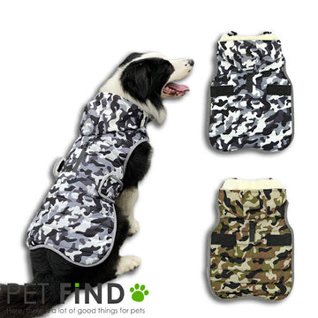 犬服 ブランド かわいい 防寒 PETFiND 犬 犬の服 秋冬 フード付き袖なし迷彩ベスト 小型 中型