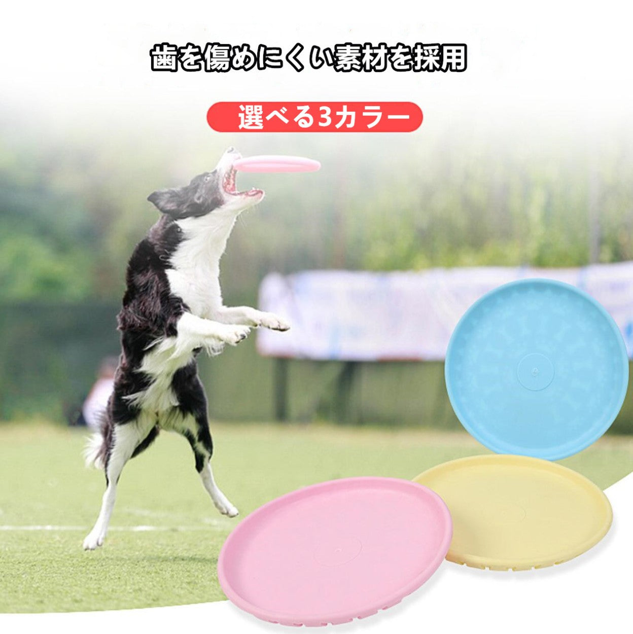犬 おもちゃ フリスビー 犬用 投げるおもちゃ ソフト シリコン製 フライングディスクおもちゃ 歯に優しい 柔らか素材 犬用スポーツディス ペット 多機能