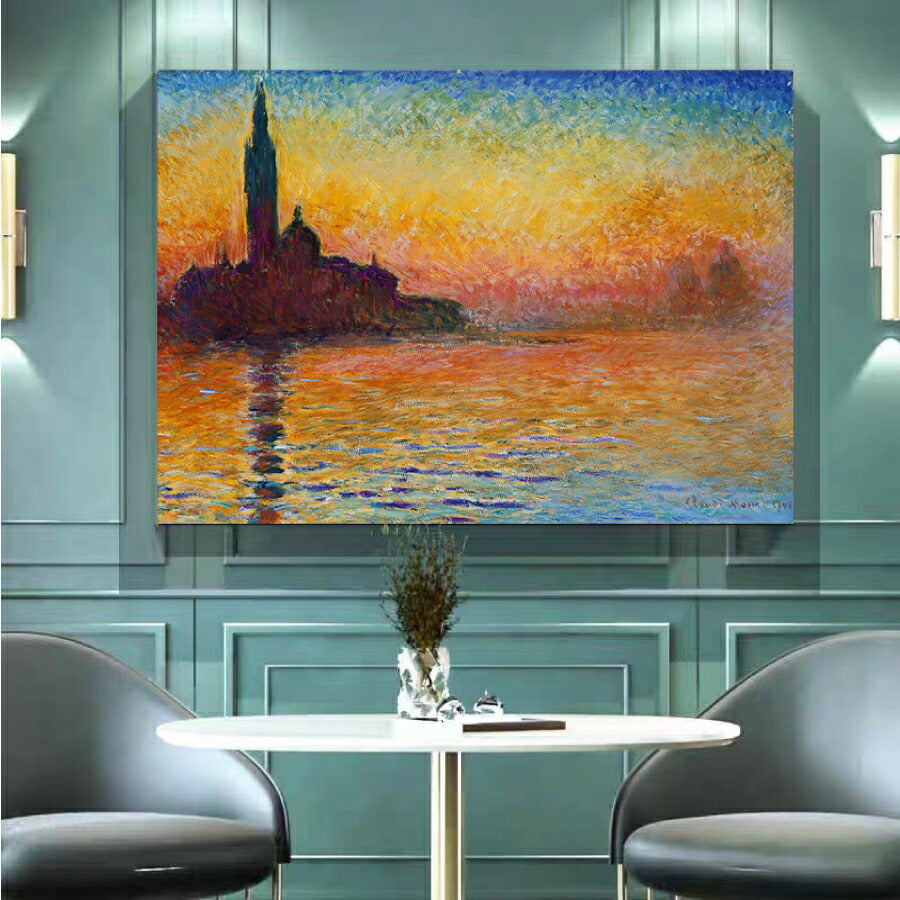 クロード・モネ 夕暮れのサン・ジョルジョ・マッジョーレ島 油絵 風景