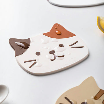 コースターかわいいインスタ映えシリコン製おもてなし猫ねこネコ猫型ギフトプレゼントおしゃれインテリア雑貨店舗３枚セット水洗い送料無料
