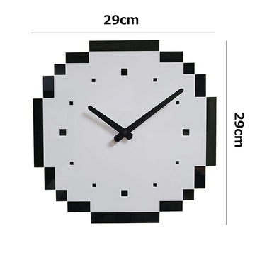 マインクラフト風壁掛け時計掛け時計おしゃれかわいいシンプル見やすい北欧丸形クロックウォールクロック誕生日ギフトプレゼントクリスマスハロウィンカチカチ音がしない仕様送料無料