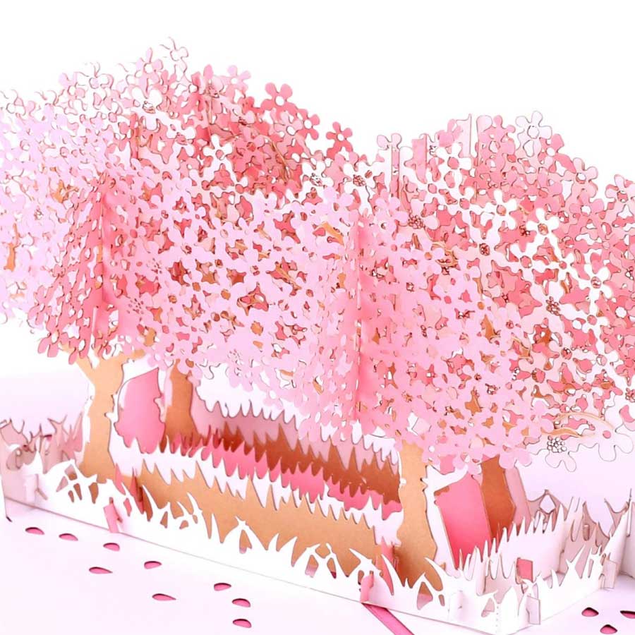 桜 グリーティングカード メッセージカード 誕生日カード 春 入学 チェリーブロッサム 3D 立体 ポップアップカード お祝い 誕生日 封筒付き メール便