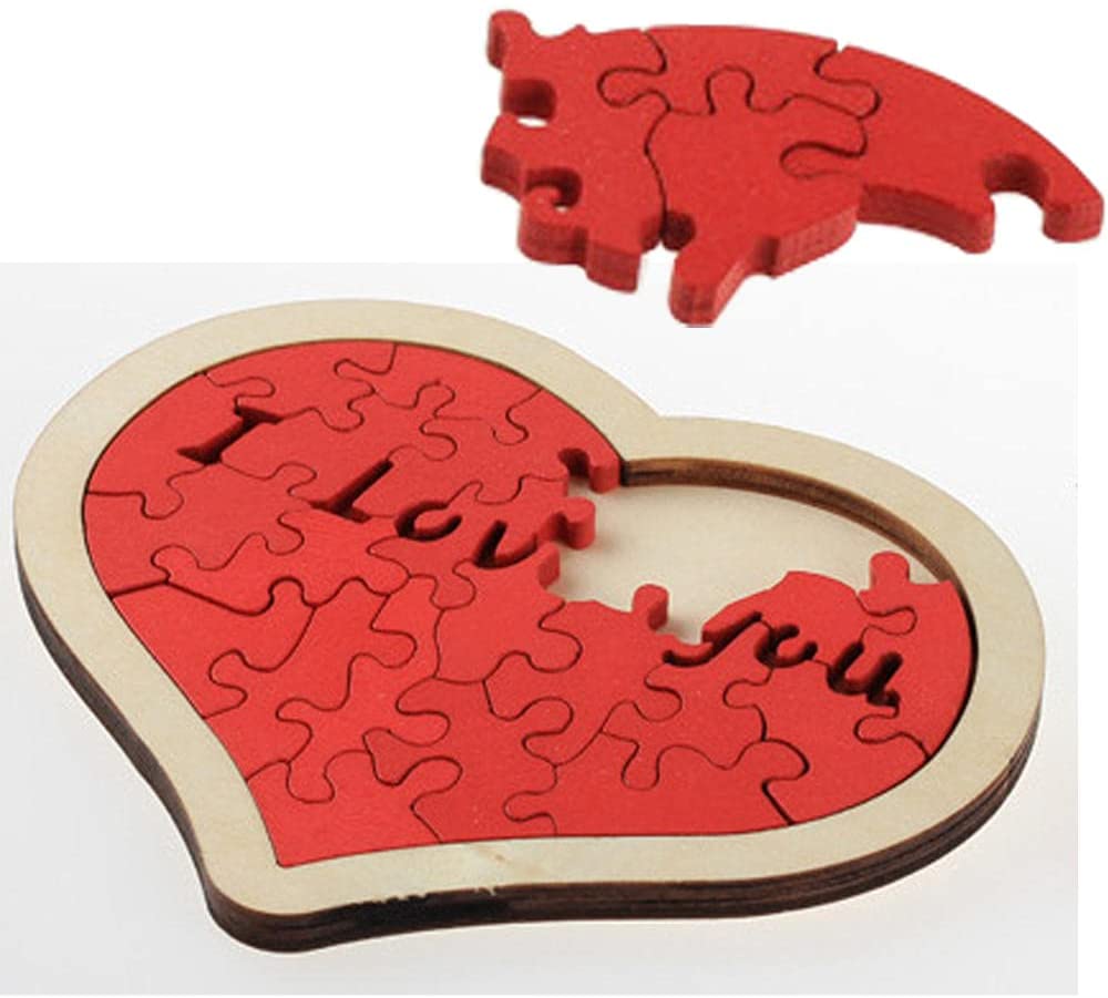 愛のパズル ハート型パズル 愛の言葉 愛の告白 かわいいハート型 木製 誕生日 プレゼント ギフト クリスマス サプライズ 記念品 かわいい おしゃれ