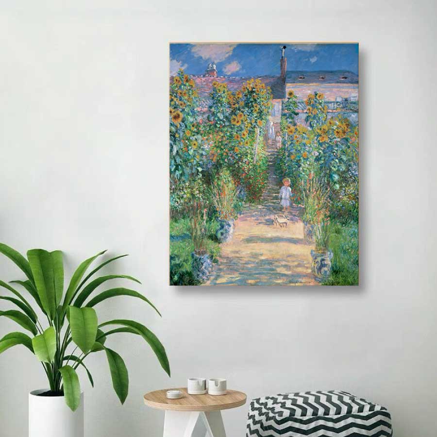 クロード モネ ヴェトゥイユのモネの庭 パネル 40cm×50cm 名画 絵画