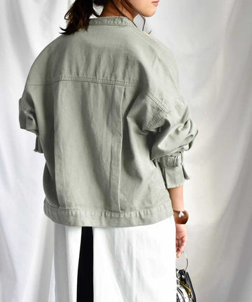 Candy sleeve twill jacket 21027　キャンデイスリーブツイルジャケット　キャンデイスリーブ　ジャケット　ツイルジャケット　ライトアウター　韓国ファッション　ショートアウター