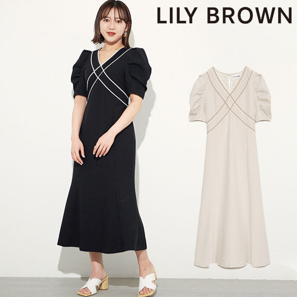 【最終値下げ】Lily Brown クロスデザインマーメイドワンピース