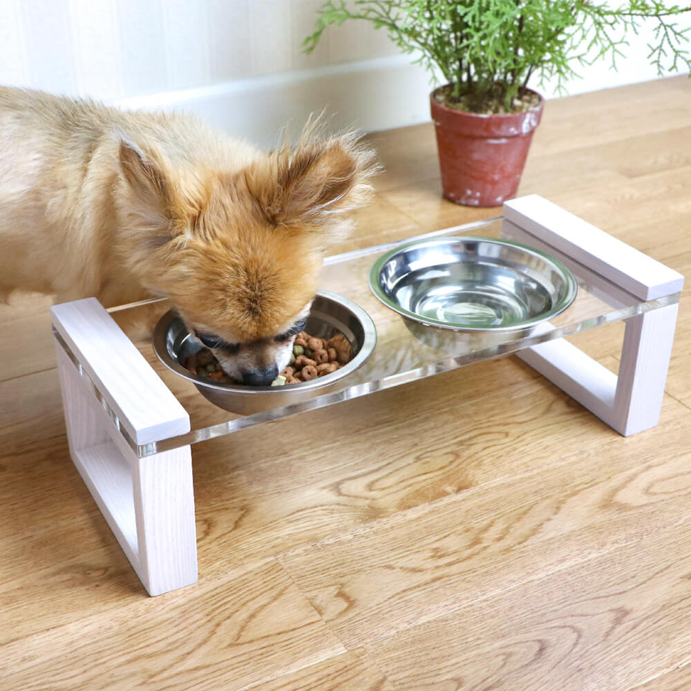 ペット用エサ皿 水飲み フードボウル 食器台 犬用 猫用 食器スタンド ボウル エサ皿 透明 おしゃれ かわいい ナチュラル シンプル –  サステナブルなECサイト サステナモール